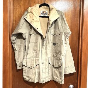 VTG 80s Class-5 Lined Mountain Parka Jacket Beige Size L Made in USA